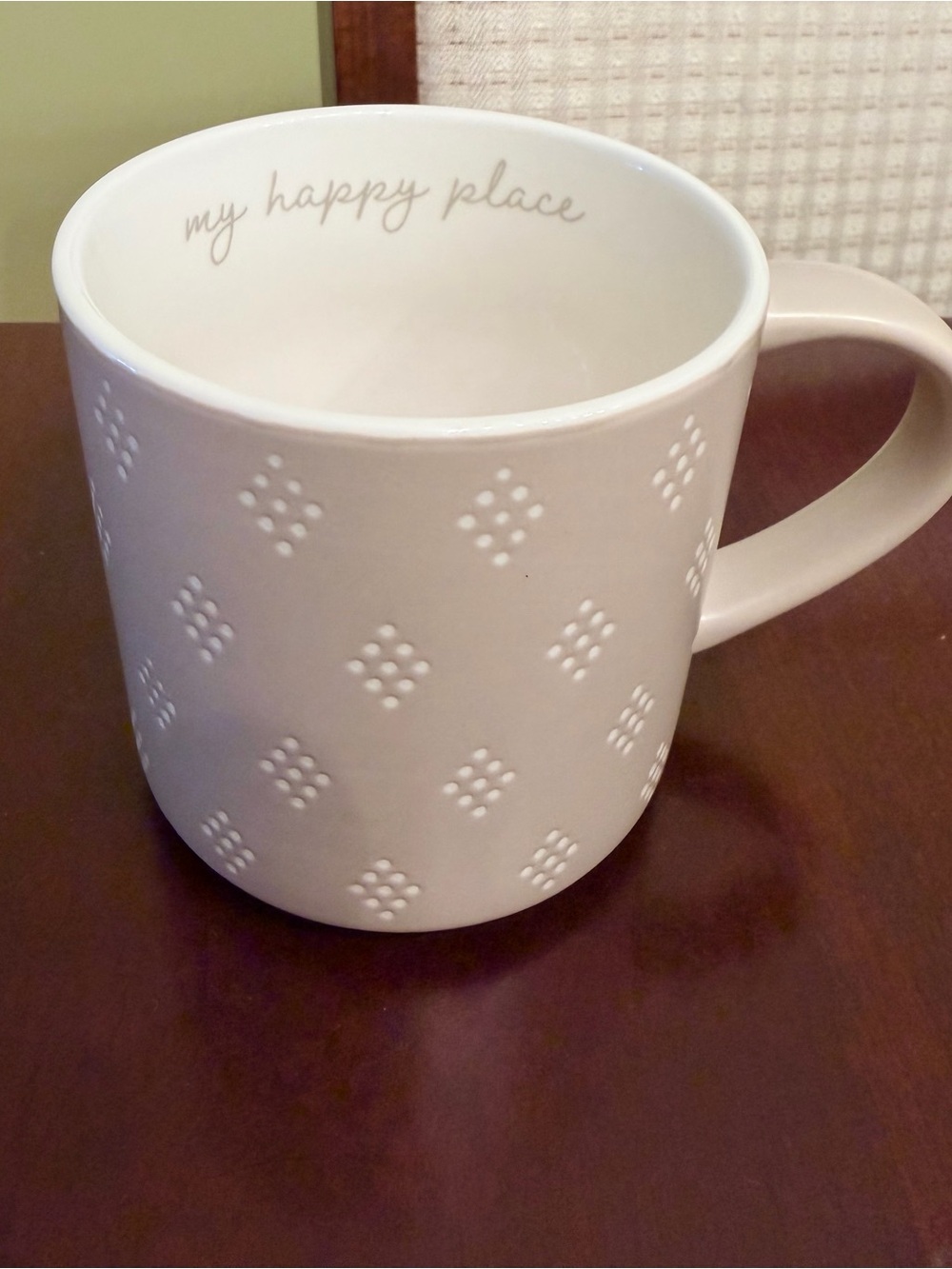 Threshold Ceramic Mug with ‘My Happy Place’ Script